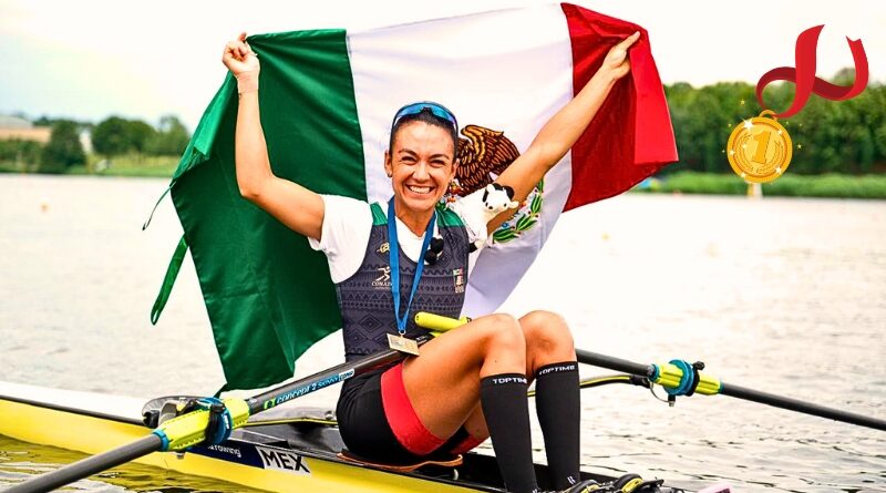 La mexicana brilló con un tiempo de 7:34.51 y conquistó la medalla dorada en single scull peso ligero en Varese; la dupla mixta también logró plata para México