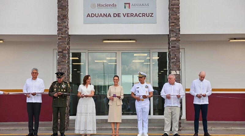 Claudia Sheinbaum inaugura la nueva aduana automatizada de Veracruz, un proyecto estratégico que promete eficiencia, transparencia y fortalecimiento económico nacional.